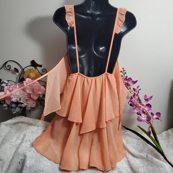Nasty Gal Tiered Ruffle Chiffon Dress - Picture 3 of 6
